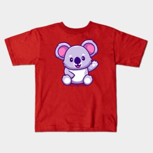 Cute Koala Waving Hand Kids T-Shirt